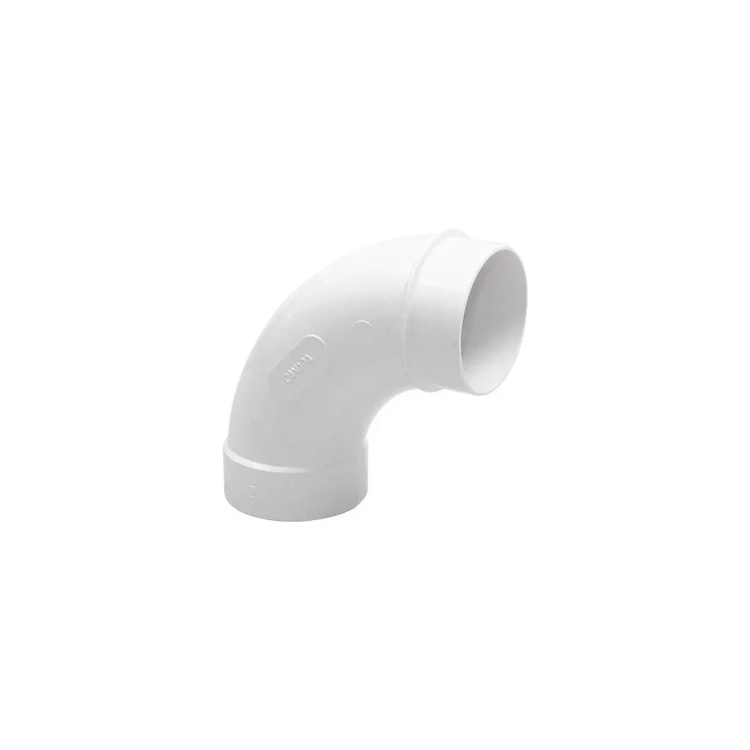 Bocht 90° PVC mannelijk-vrouwelijk Ø 50,8 mm
