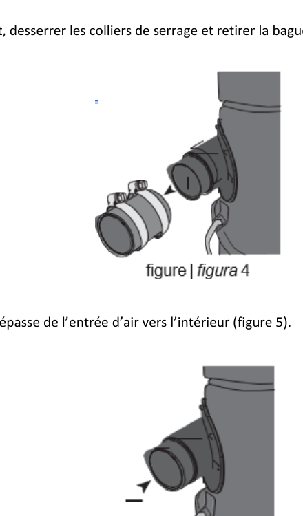 Dépose de la manchette et déplacement de l'adaptateur (fig. 4-5)