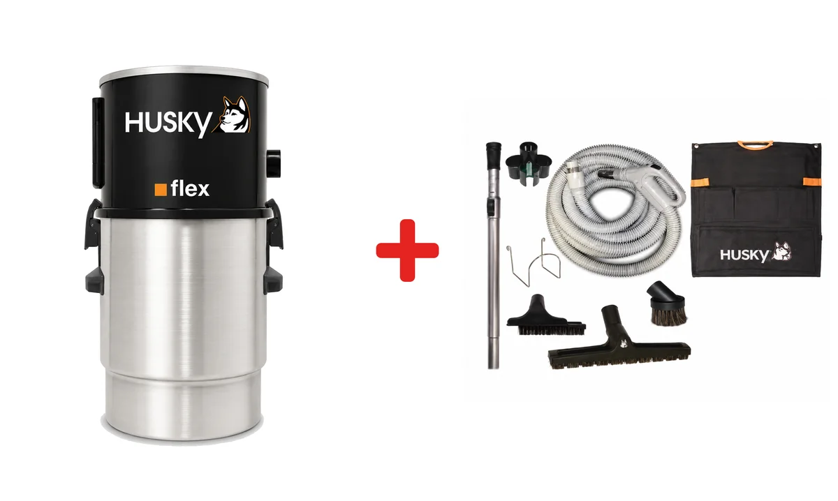 Centrale d'aspiration Husky Flex avec son set d'accessoires SET BIP